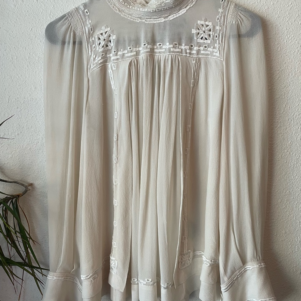 Off-White High Neck Blouse